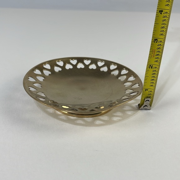 Brass Heart Tray/ Candle Holder - Picture 9 of 9